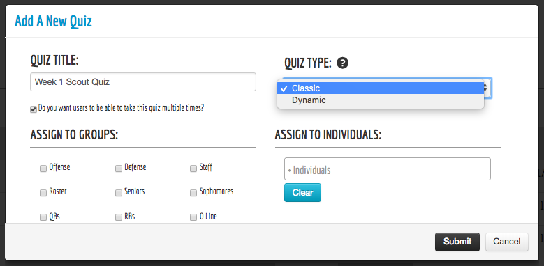 building a quiz just